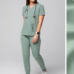 Sage Green Fabletics Scrubs Set